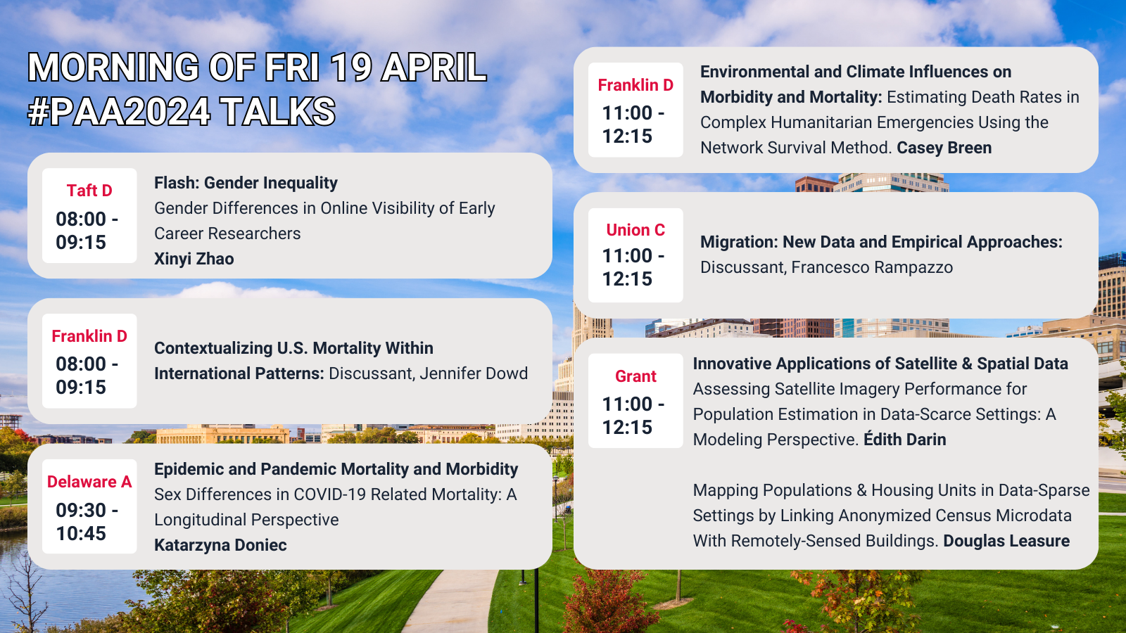 PAA 2024 programme morning of Friday 19 April