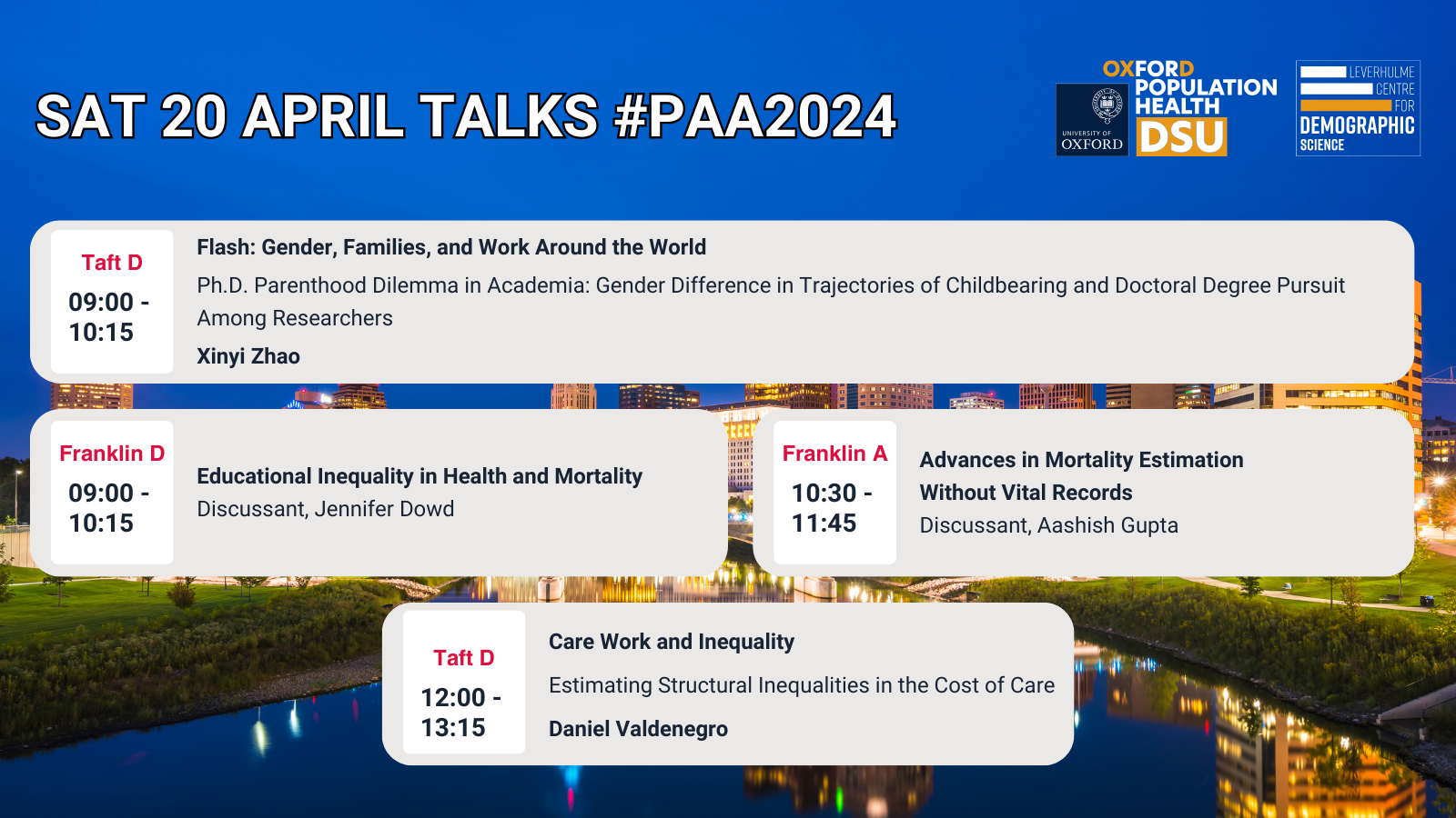PAA 2024 programme Saturday 20 April