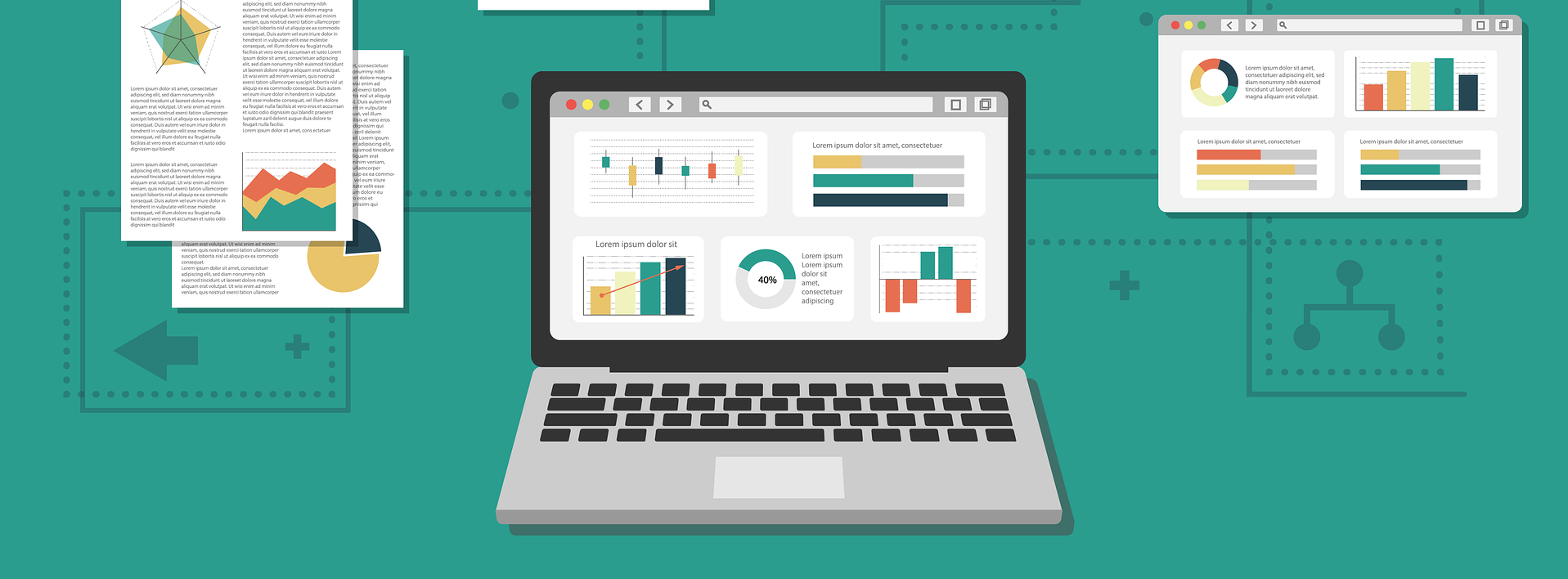 Graphic of data dashboards