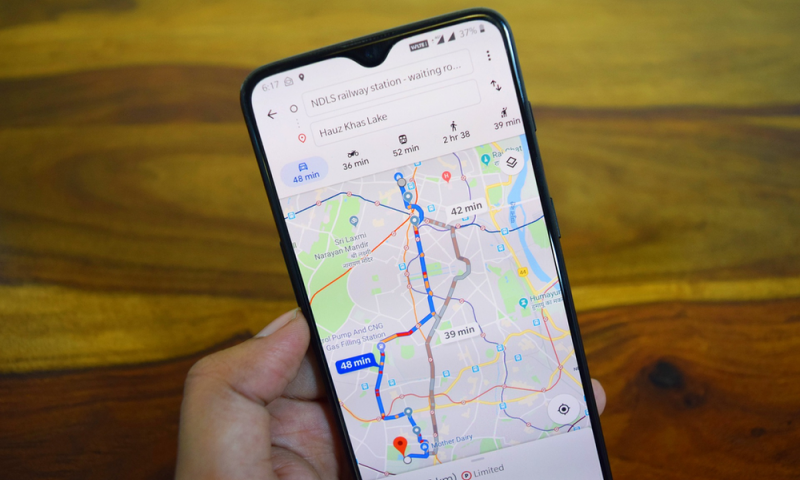 Screenshot of phone directions