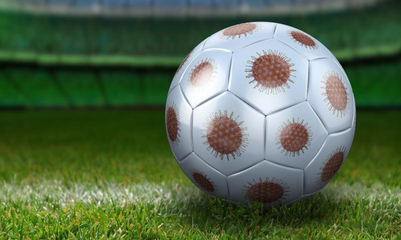Football in stadium