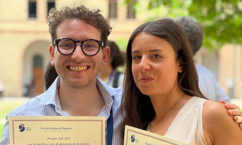 Francesco and Orsola receiving their award