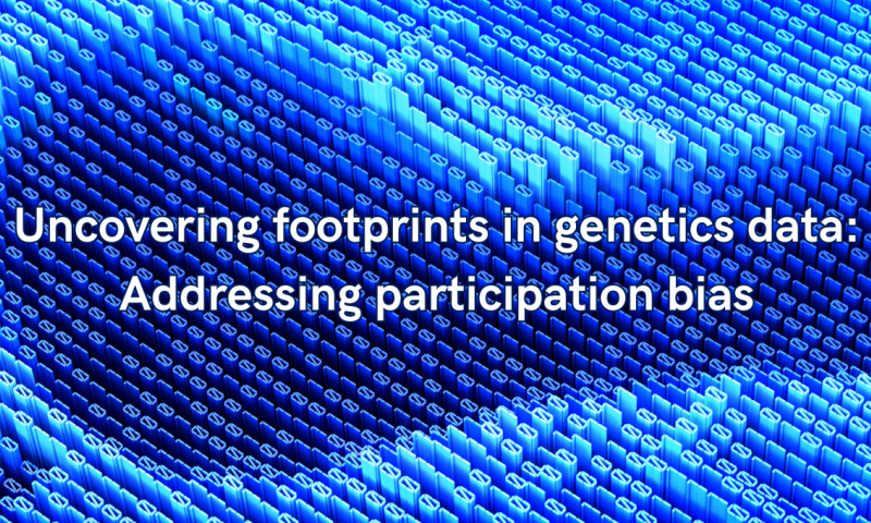 Digital footprint with LCDS logo and text: 'Uncovering footprints in genetics data: Addressing participation bias'