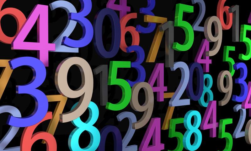 Numbers on a black background